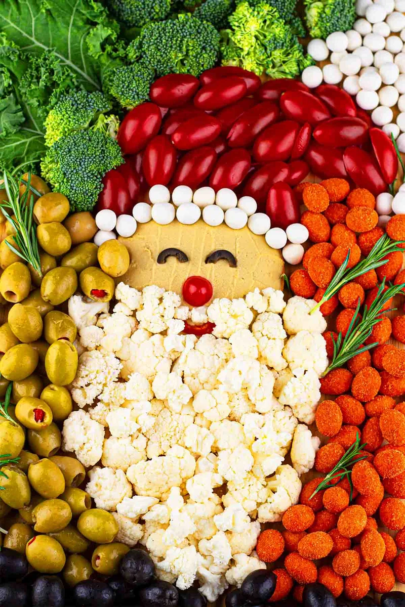 Christmas Santa vegetable platter