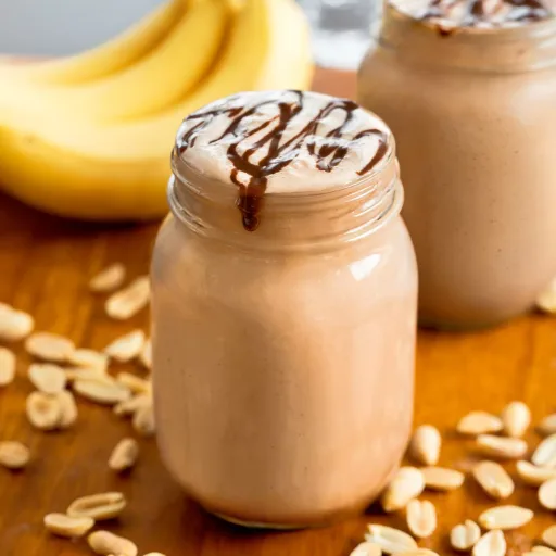 Batido de plátano y mantequilla de cacahuete