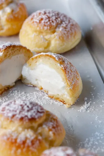 Lionesas de crema (Pasta choux)
