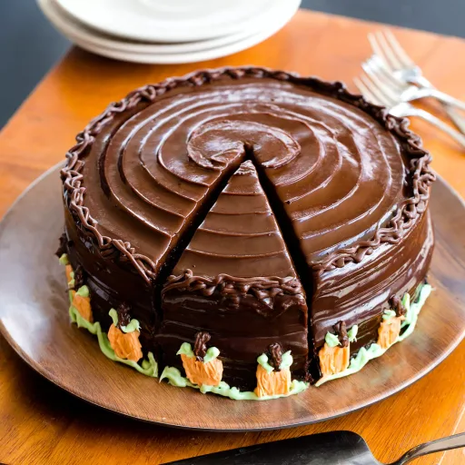 Pastel de chocolate y calabaza