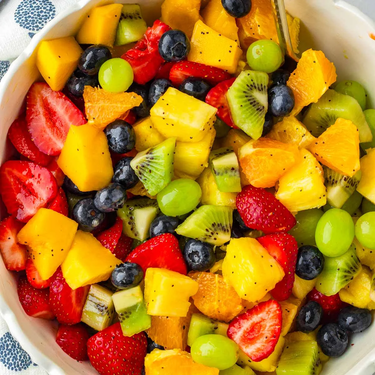 Fruit Salad with Orange Poppy Seed Dressing