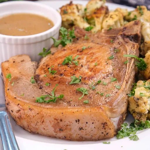 Chuletas de cerdo con hueso al horno