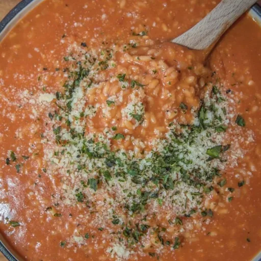 Risotto vegetariano de tomate