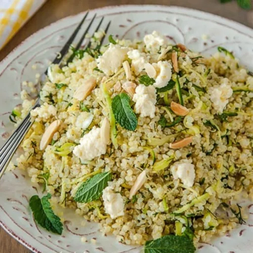 Pilaf de quinoa con calabacín y limón