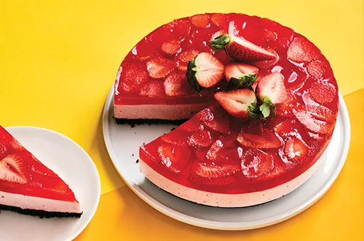 Cheesecake de fresa con gelatina