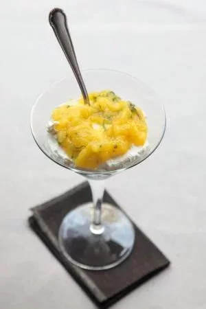 Mascarpone con puré de mango