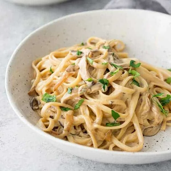 Vegan Mushroom Fettuccine Alfredo