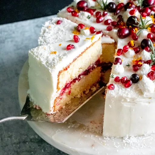 Orange Layer Cake with Cranberry Filling