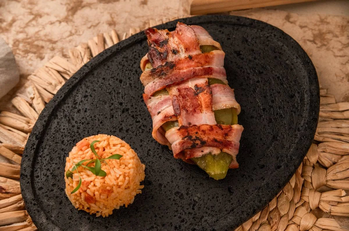 Nopales wrapped in golden, juicy bacon