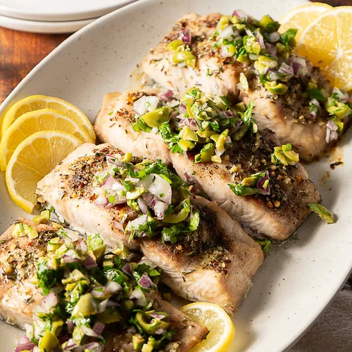 Baked Mahi Mahi with Herbs and Olives