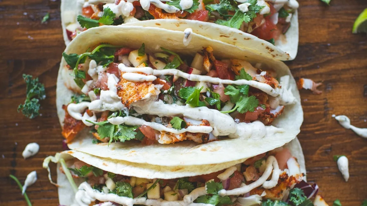 Fish tacos with blackening spices