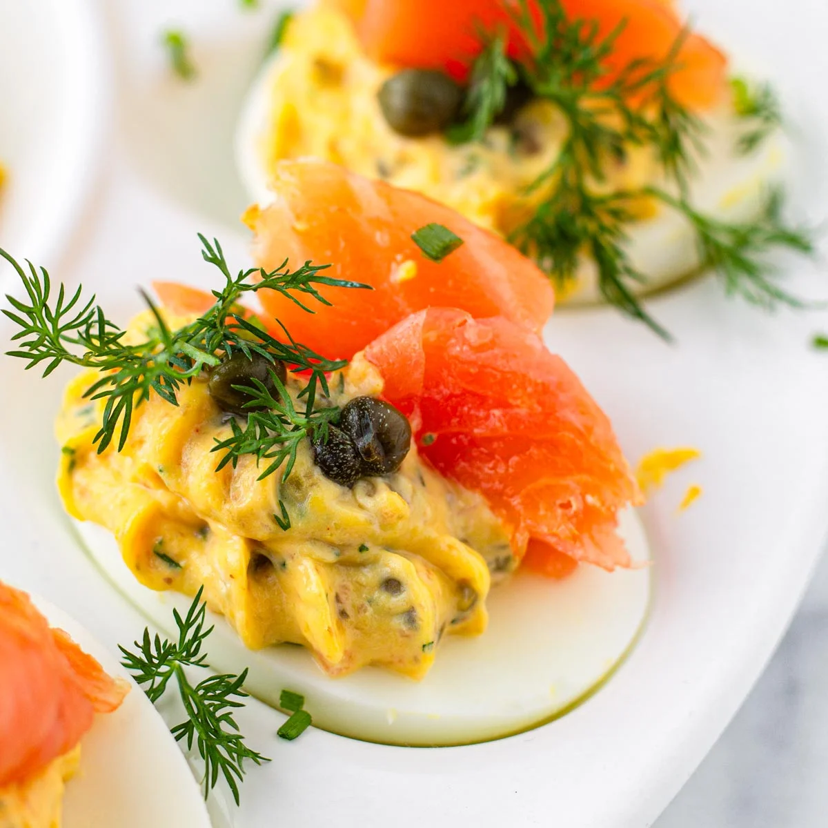 Smoked Salmon Deviled Eggs