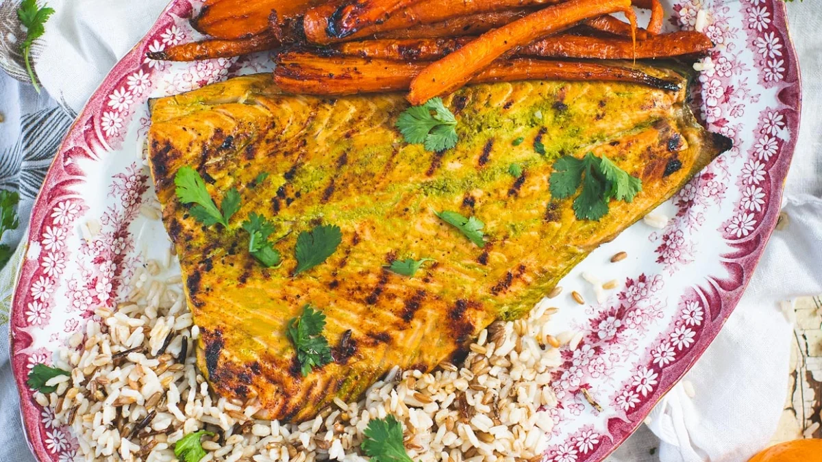 Grilled citrus salmon on the BBQ