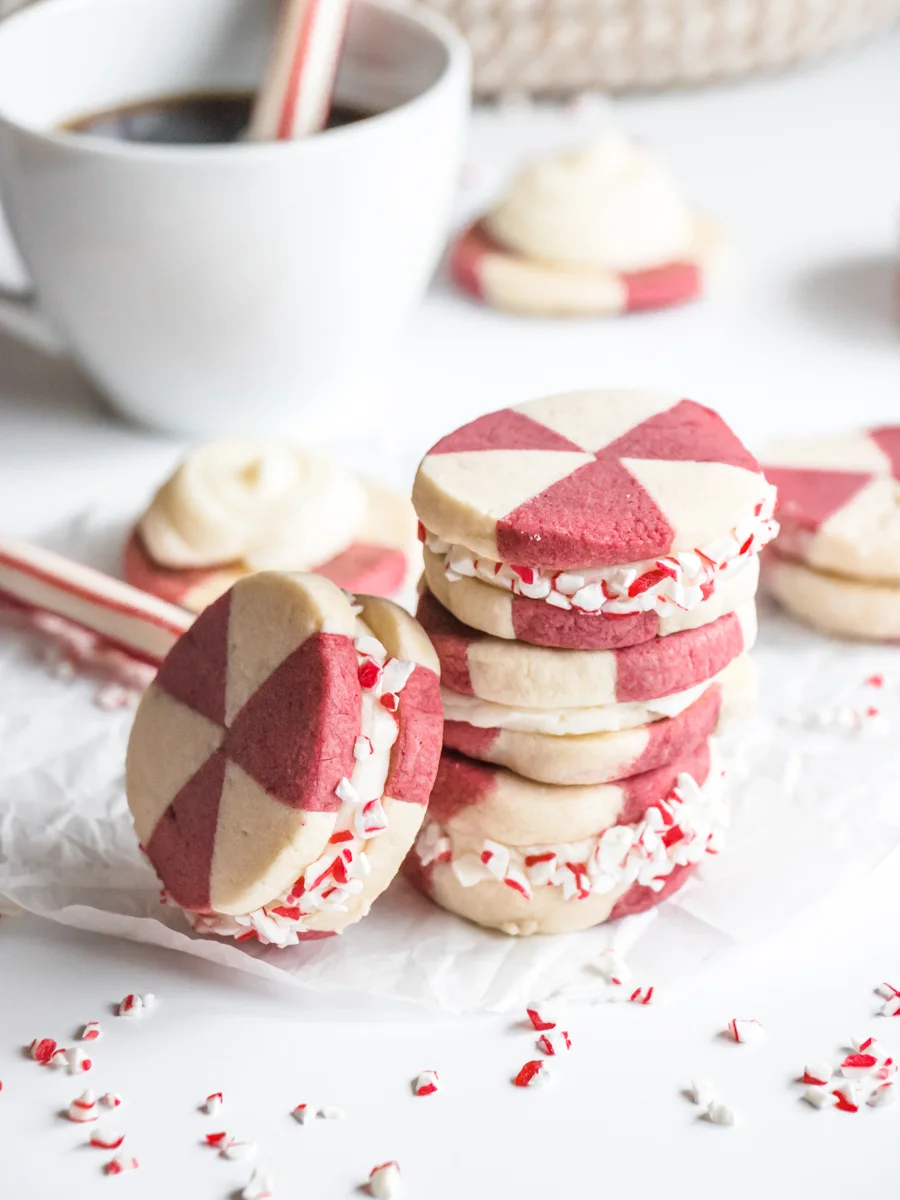 Peppermint Butter Cookie Sandwiches