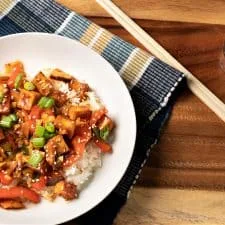 Spicy Air-Fried Garlic Tofu