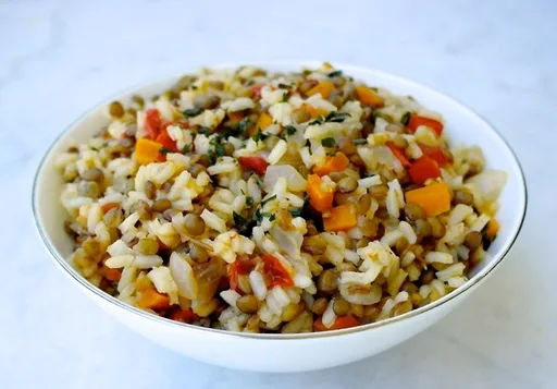 Lentejas y arroz a la griega - Fakorizo