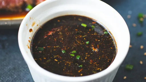 Homemade ponzu sauce with ginger