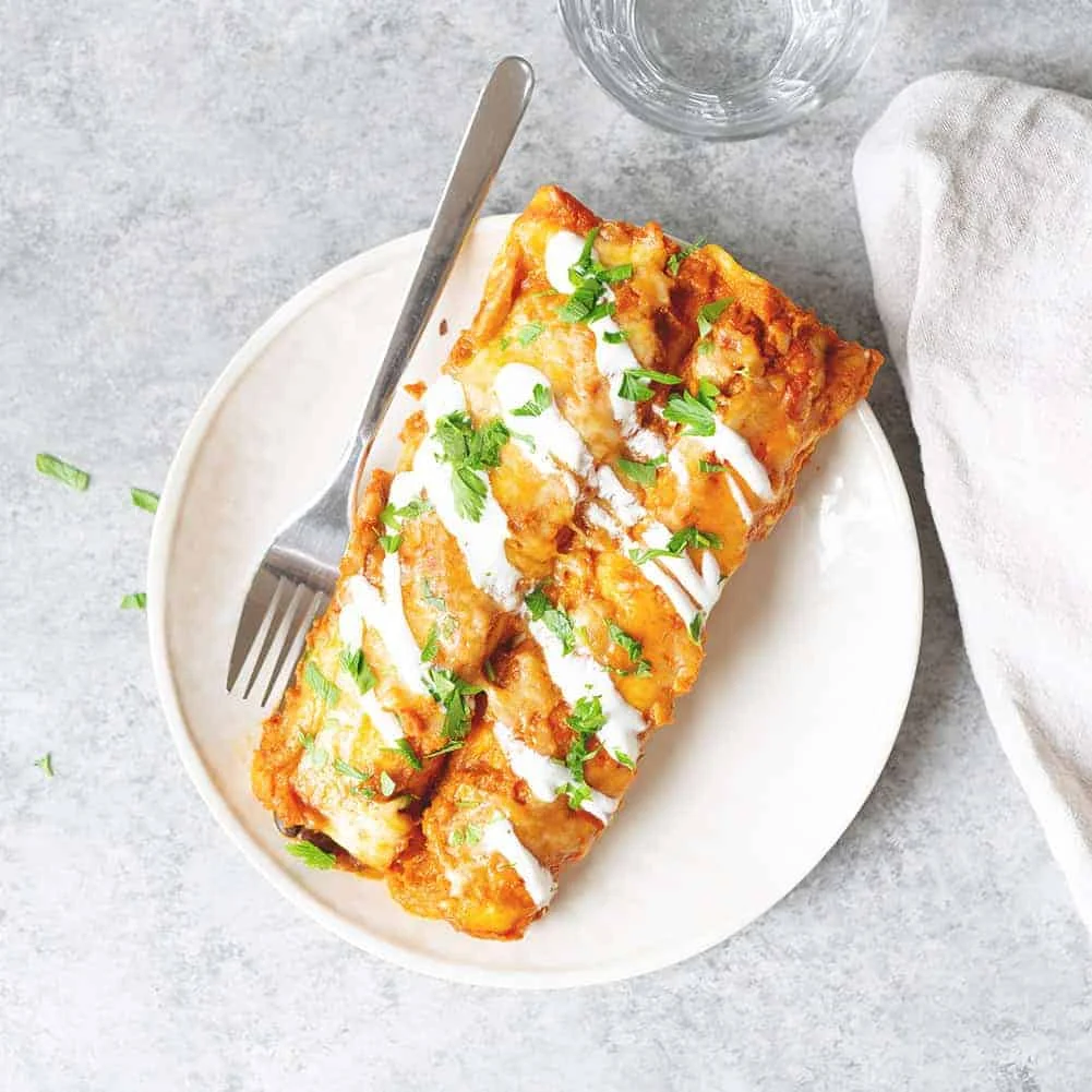 Enchiladas de Boniato y Judías Negras