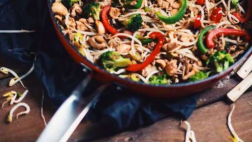 Homemade chicken and beef chop suey