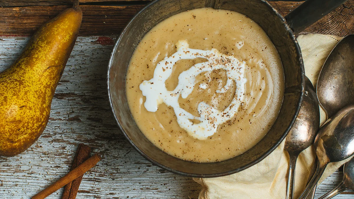 Parsnip and pear soup