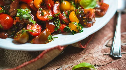 Tomato salad with a ton of fresh herbs