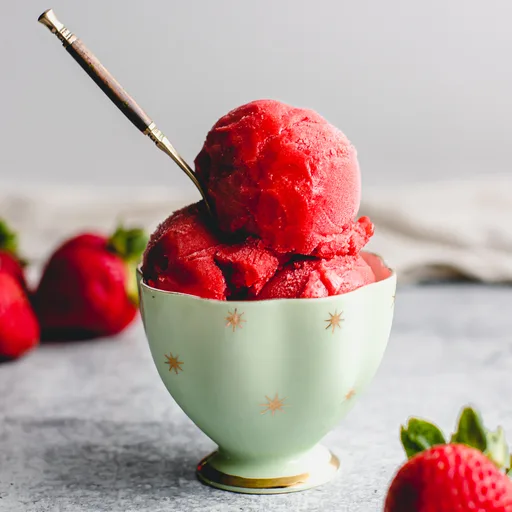 Sorbete de fresa (sin heladera)