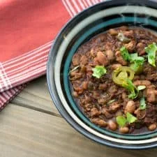 Charro Beans with Vegan Chorizo