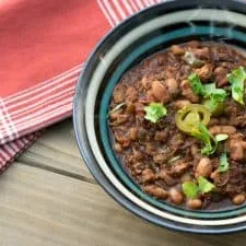 Charro Beans with Vegan Chorizo