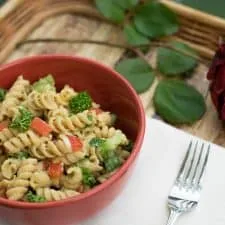 Ensalada de pasta vegana sin aceite