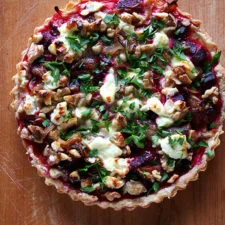 Beet, Goat Cheese and Walnut Tart