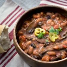 Vegan Bean With Mushroom Bacon Soup IP