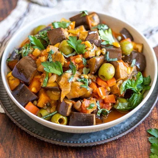 Caponata Siciliana de Berenjenas Asadas