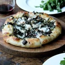 Skillet Pizza Two Ways: Tomato & Mozzarella | Kale & Mushroom with Crème Fraîche