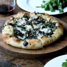 Skillet Pizza Two Ways: Tomato & Mozzarella | Kale & Mushroom with Crème Fraîche