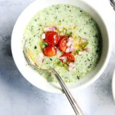 Sopa de gazpacho verde