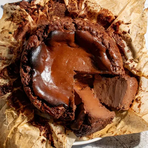 Tarta de queso vasca de chocolate