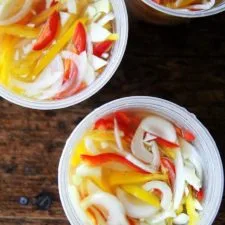 Simple Pickled Peppers, Onions and Fennel
