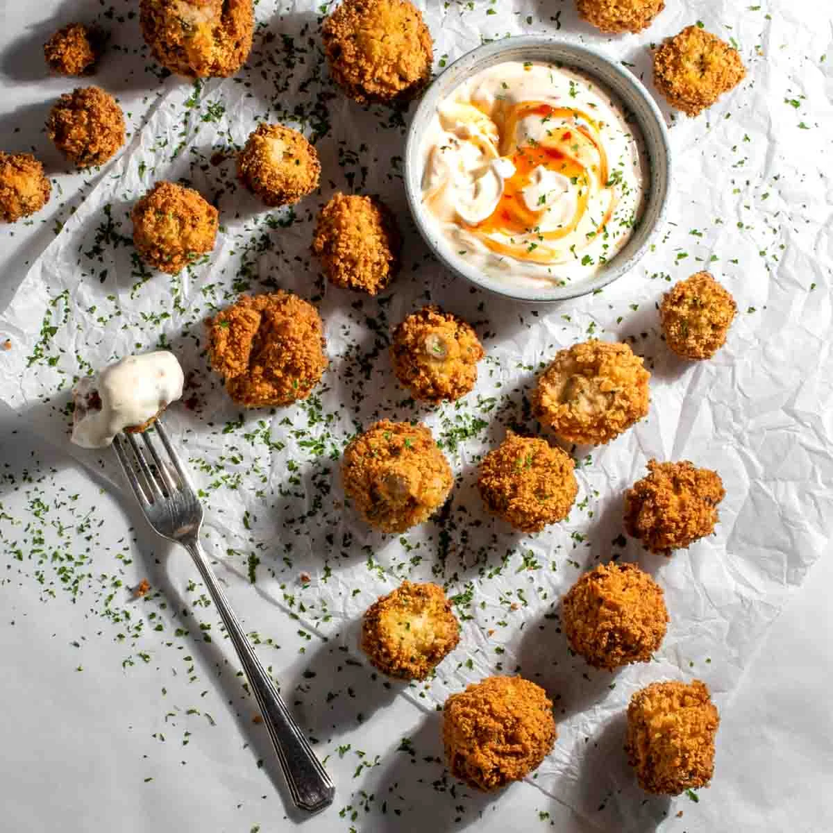 Crispy Crumbed Mushrooms (Breaded mushrooms)