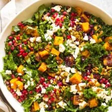 Kale Salad with Cranberries and Feta