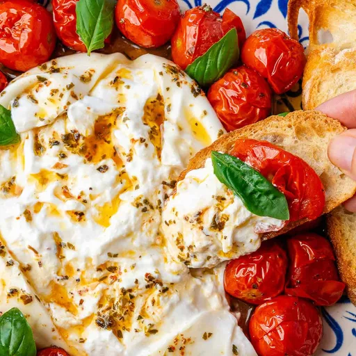 Burrata con tomates asados (el mejor entrante)