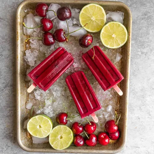 Sweet Cherry Lime Popsicles