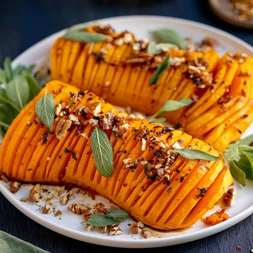 Roasted Hasselback Butternut Squash