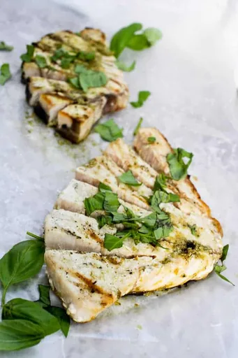 Grilled Swordfish with Basil Pesto