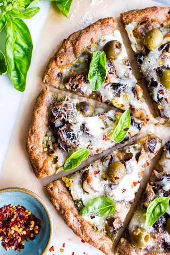 Masa de pizza de masa madre sin gluten con descarte