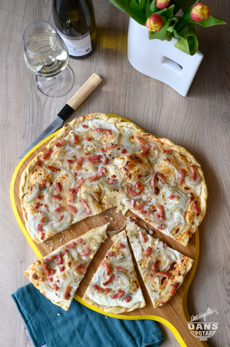 Flammekueche or Alsatian tarte flambée