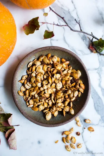Sweet and Spicy Roasted Pumpkin Seeds