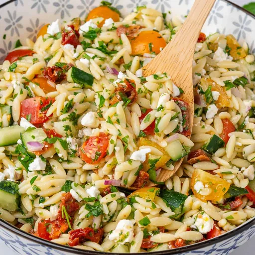 Orzo Salad (Light & Fresh with Lemon Dressing)