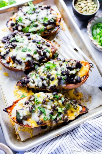 Mexican Style Stuffed Sweet Potatoes (Vegetarain)