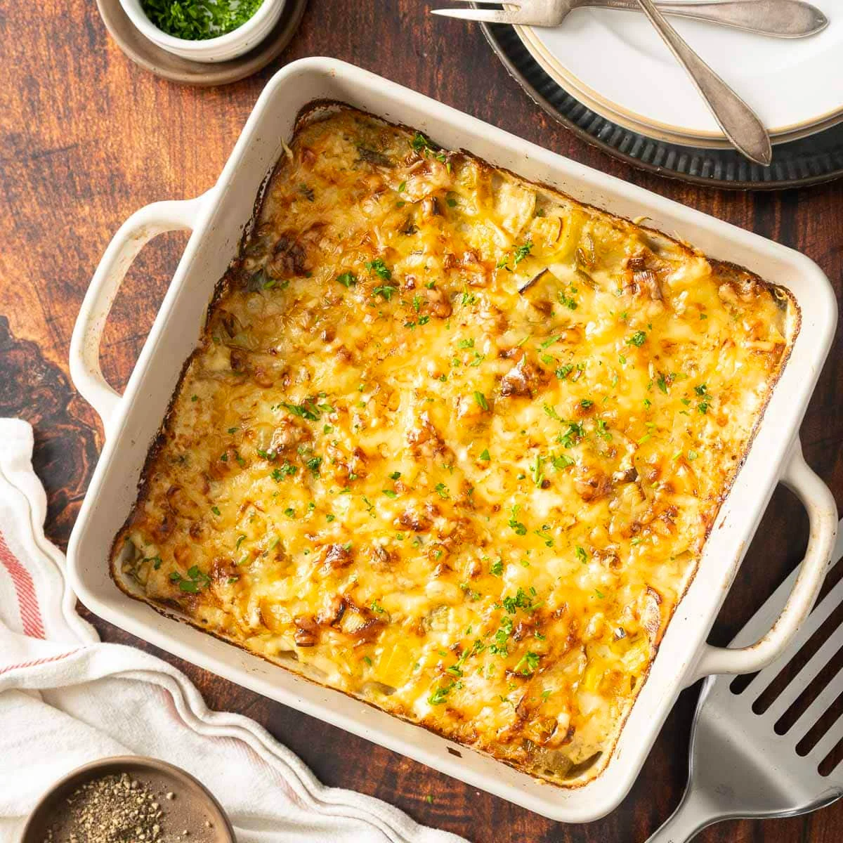 Creamy Leek and Potato Gratin