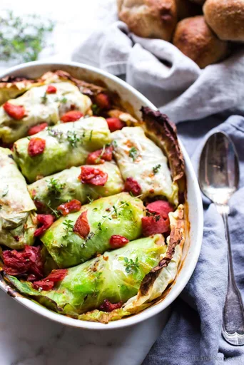 Mushroom Stuffed Cabbage Rolls